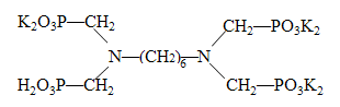己二胺四甲叉膦酸钾盐（HMDTMPA）结构式